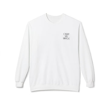 Unisex Fleece Crewneck Sweatshirt - 'Carry His Image', Cozy Gift, Everyday Wear, Christian Apparel, Faith-Based Fashion