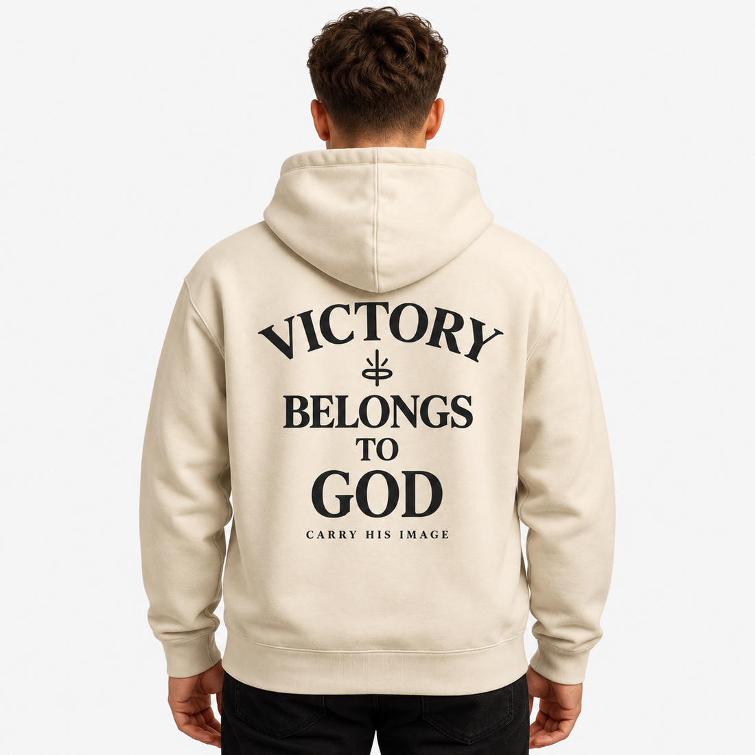 Carry His Image Dove Logo Hoodie — Minimal Christian Streetwear
